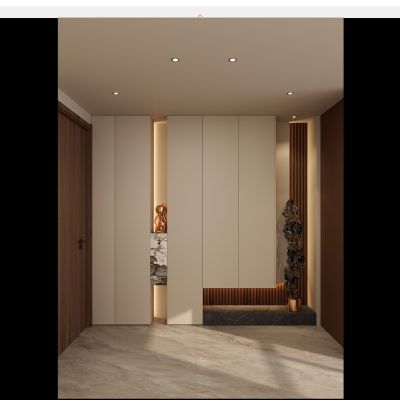 意式 极简 鞋柜 雕塑 无主灯 端景柜 格栅板 玄关