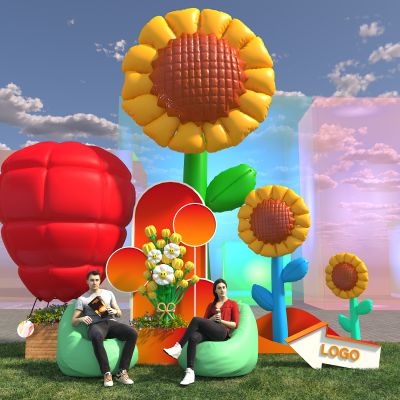 打卡区 气模 美陈布置 合影区 合影墙 气球花 