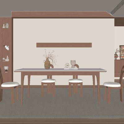 中古风餐厅 餐桌椅