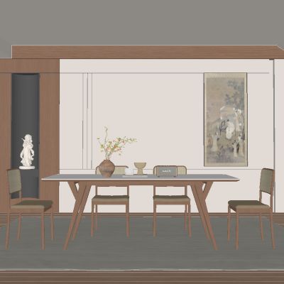 中古风餐厅 餐桌椅