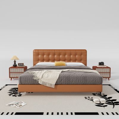 现代双人床 床头柜