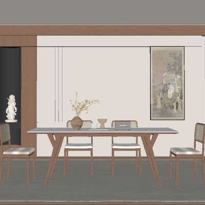 中古风餐厅 餐桌椅