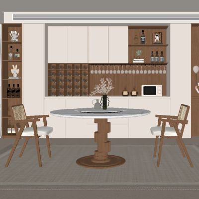 中古风餐厅 餐桌椅