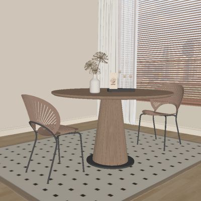 现代中古风餐桌椅