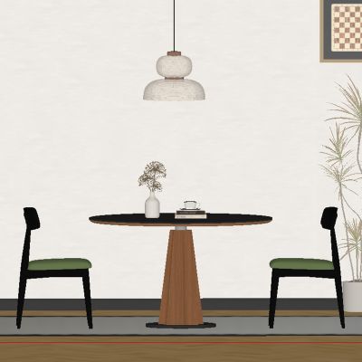 现代中古风餐厅 餐桌椅