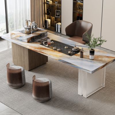 现代轻奢茶桌椅组合 亚克力茶桌椅