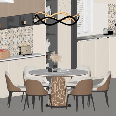 现代轻奢餐厅 餐桌椅