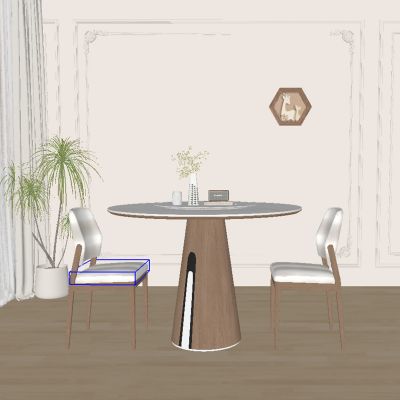 现代中古风餐桌椅