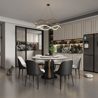 现代餐厅 餐桌椅3D模型