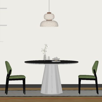 现代中古风餐厅 餐桌椅