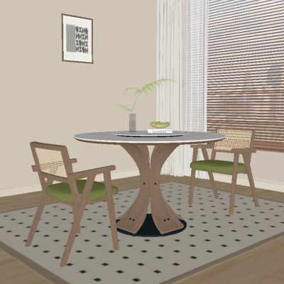 现代中古风餐桌椅