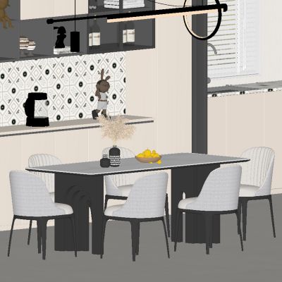 现代轻奢餐厅 餐桌椅