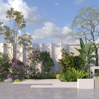 现代景观植物组合3D模型
