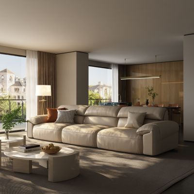 现代多人沙发 客厅