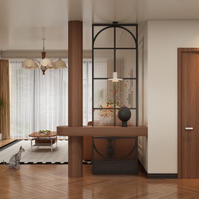 中古风玄关过道 隔断