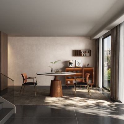 现代中古风餐厅 餐桌椅