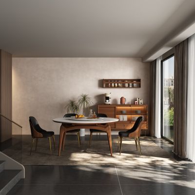 现代中古餐厅 餐桌椅