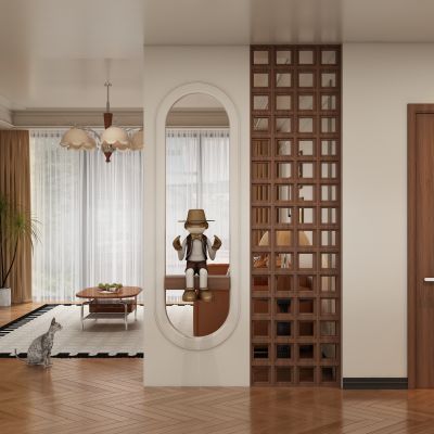 中古风玄关过道 隔断