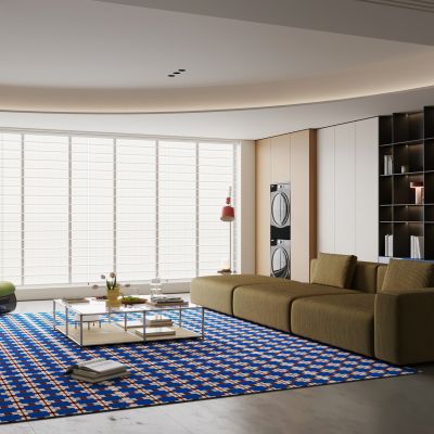 多巴胺客厅 横厅 大平层 孟菲斯客厅 