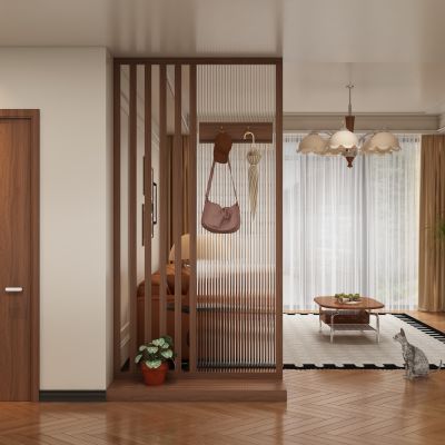中古风玄关过道 隔断