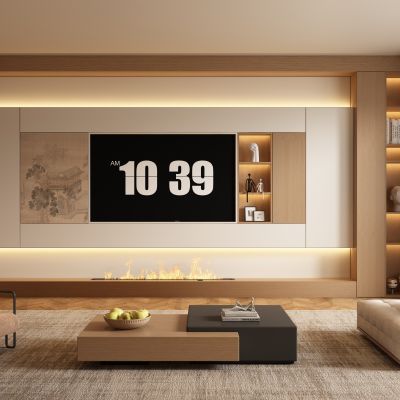 宋式新中式客厅 电视柜