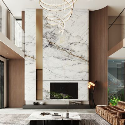 意式挑空别墅客厅 大平层 现代挑空别墅客厅