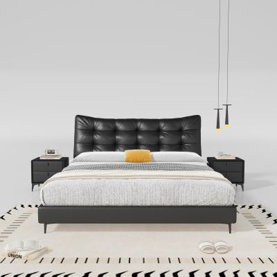 现代中古风双人床