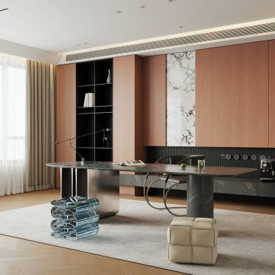 意式简约书房 现代开放式书房