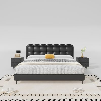 现代中古风双人床