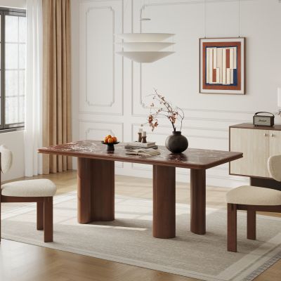 中古风餐桌椅 实木餐桌椅 条形餐桌椅