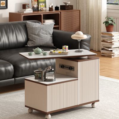 移动边几 移动茶台 旋转台面 移动茶几