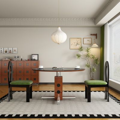 现代中古风餐厅 餐桌椅