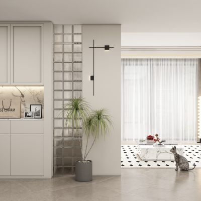 现代玄关过道 隔断