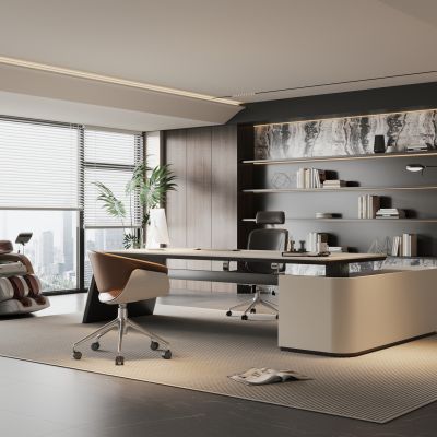 意式简约经理办公室 现代董事长办公室