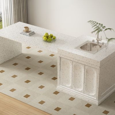 现代奶油风岛台 吧台