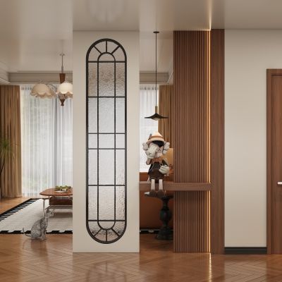中古风玄关过道 隔断