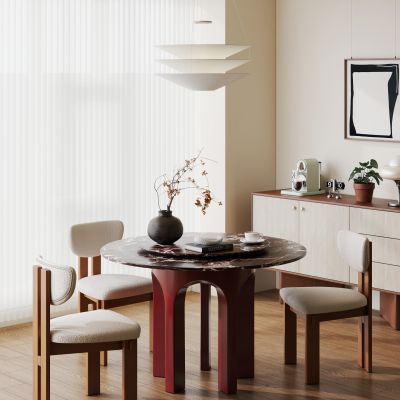 复古风圆餐桌椅 法式圆餐桌椅 成品圆餐桌椅