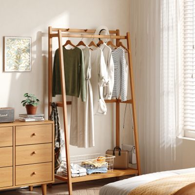 现代原木衣架 落地挂衣架 挂衣架 衣帽架 