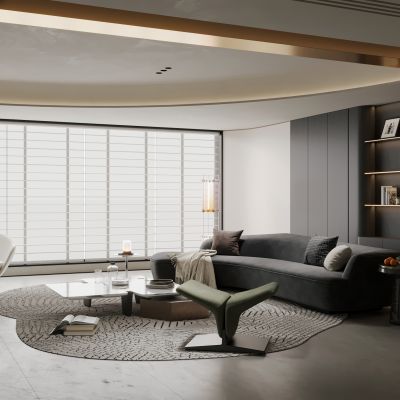 意式轻奢客厅 横厅 大平层