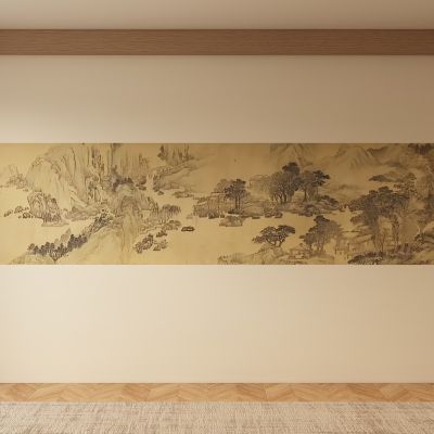 新中式宋式背景墙壁画