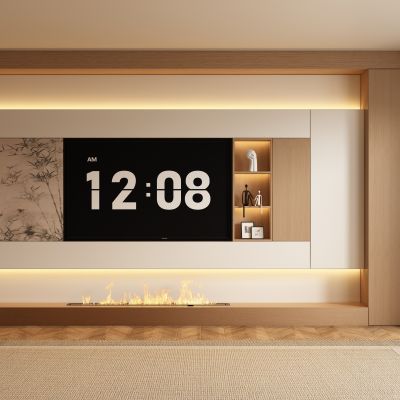 宋式新中式电视柜背景墙