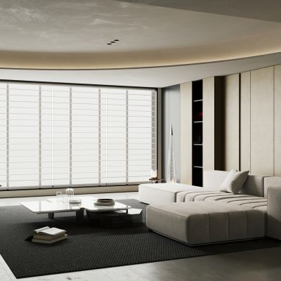 意式极简客厅 横厅 大平层  现代简约客厅