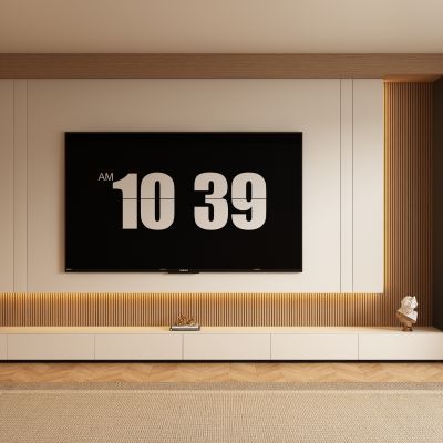 宋式新中式电视柜背景墙