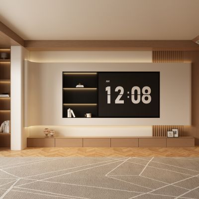 宋式新中式电视柜背景墙