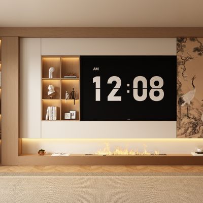 宋式新中式电视柜背景墙