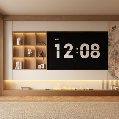 宋式新中式电视柜背景墙