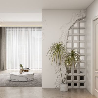 现代奶油风玄关 隔断