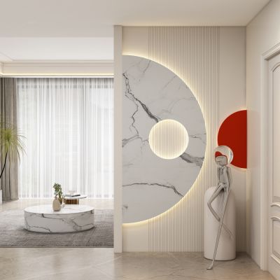 现代奶油风玄关 隔断