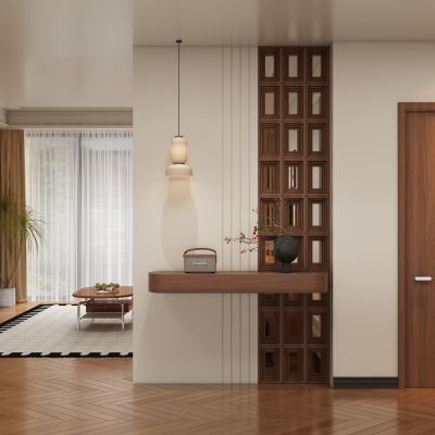 中古风玄关过道 隔断