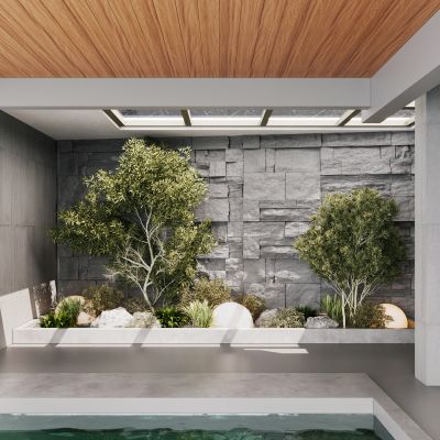 现代 景观小品 庭院小品 室内景观造景 植物堆 景观树 